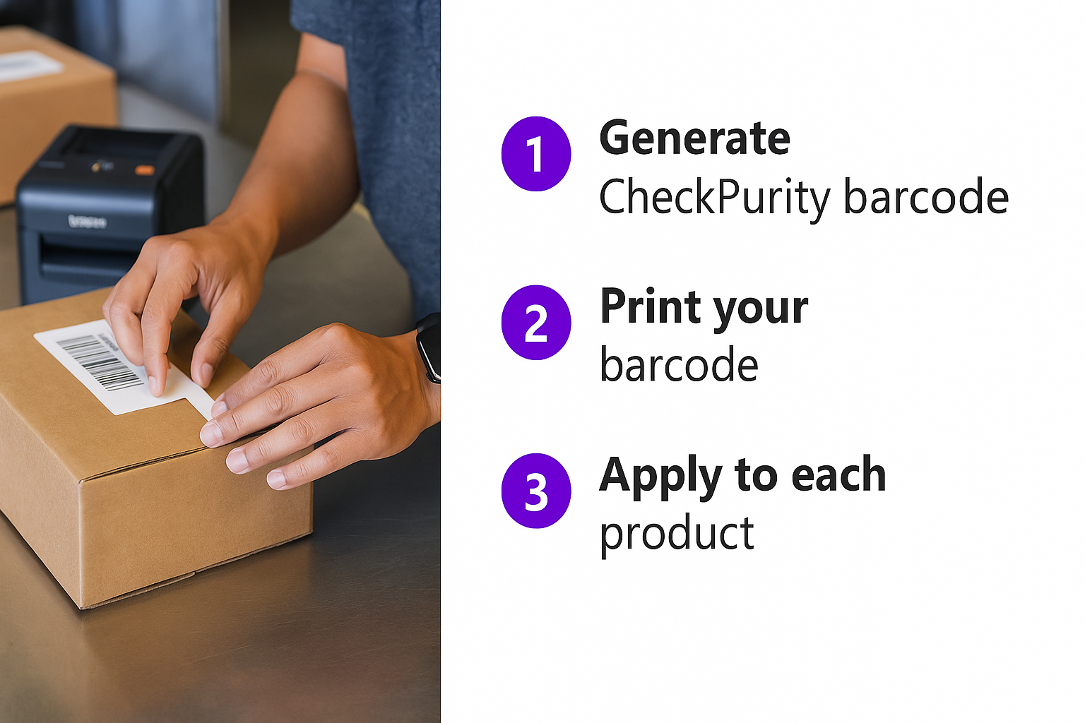 Manufacturer barcode process with QR code application